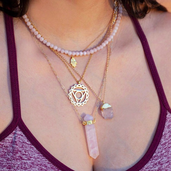 Crystal necklace of ur choice: rose quartz, amethyst, citrine, turquoise, jade. - Picture 4 of 6